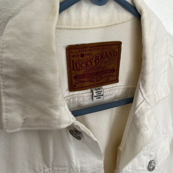 Lucky Brand "The Tomboy Trucker" White Denim Jacket - Small - Picture 9 of 10